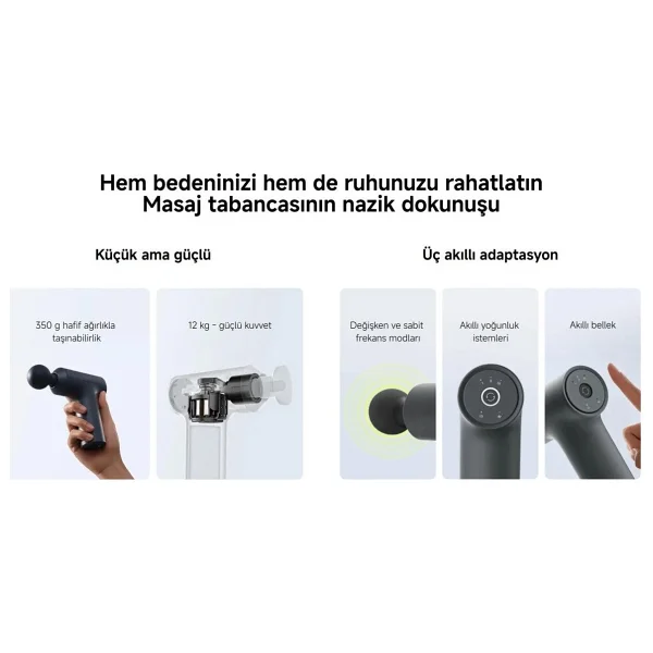 Xiaomi Massage Gun Mini 2 Masaj Tabancası (Xiaomi Türkiye Garantili) - 0 - Siyah - Görsel 3