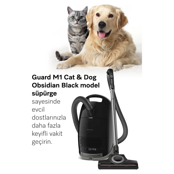 Miele Guard M1 Cat Dog Obsidian Black 890 W Toz Torbalı Süpürge - Görsel 2