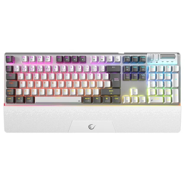 Rampage Carbon Pro RGB Beyaz Red Switch Kablolu/Kablosuz Mekanik Oyuncu Klavyesi - Görsel 2