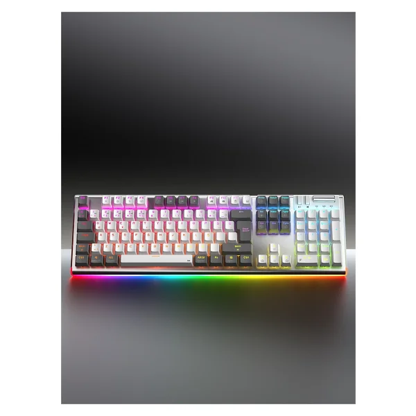 Rampage Carbon Pro RGB Beyaz Red Switch Kablolu/Kablosuz Mekanik Oyuncu Klavyesi - Görsel 3