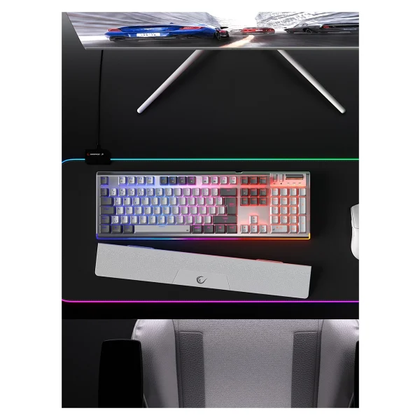 Rampage Carbon Pro RGB Beyaz Red Switch Kablolu/Kablosuz Mekanik Oyuncu Klavyesi - Görsel 6