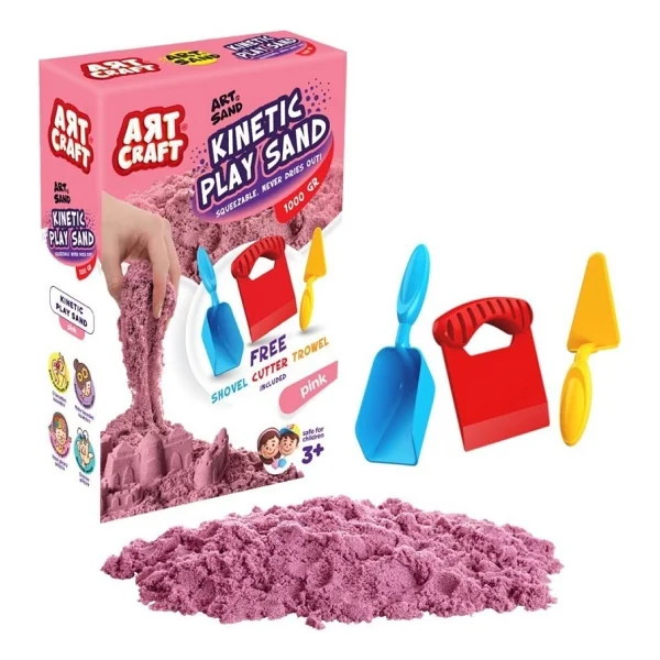 Art Craft Aksesuarlı Pembe Kinetik Oyun Kumu 1000 Gr 03693 - Görsel 8