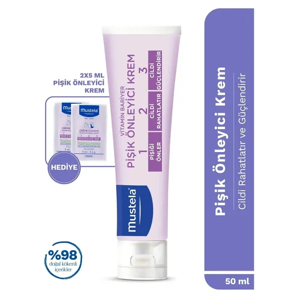Mustela Bebek Pişik Önleyici Koruyucu Doğal Kökenli Bakım Kremi 50ml Seyahat Boy 10ml Hediyeli - Görsel 10