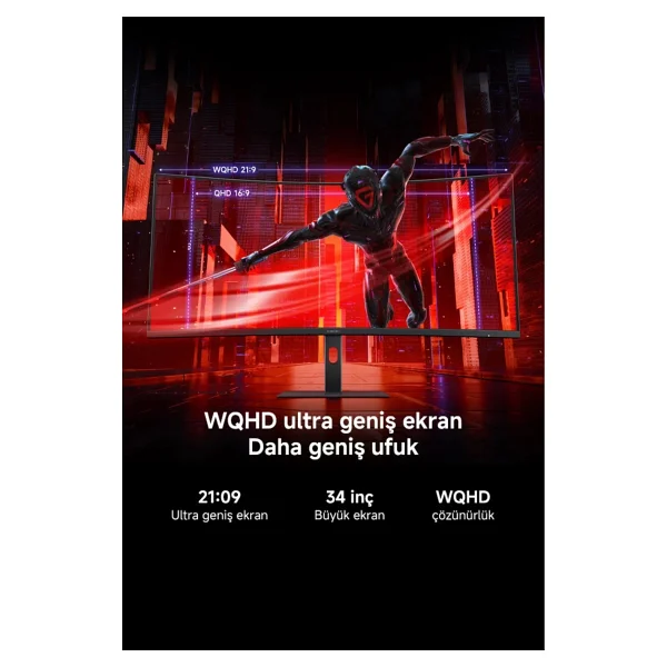 Xiaomi Redmi G34wqi 34" 1 Ms Wqhd Curved 180 Hz Oyuncu Monitörü - Görsel 5