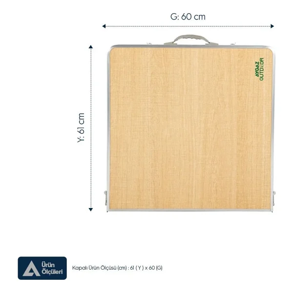 Aygaz Outdoor 120x60 Cm 4 Kişilik Mdf Kamp Masa Sandalye Takımı - Görsel 4