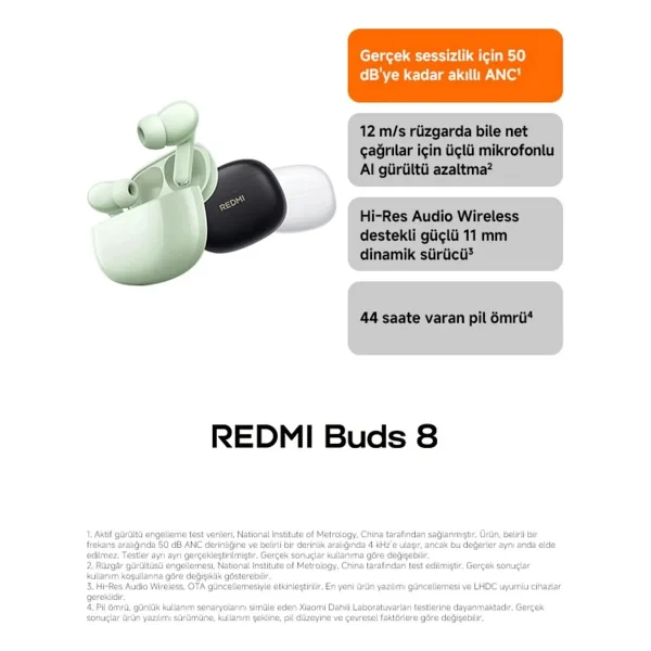 Xiaomi Redmi Buds 8 ANC TWS Siyah Kulak İçi Bluetooth Kulaklık - Görsel 10