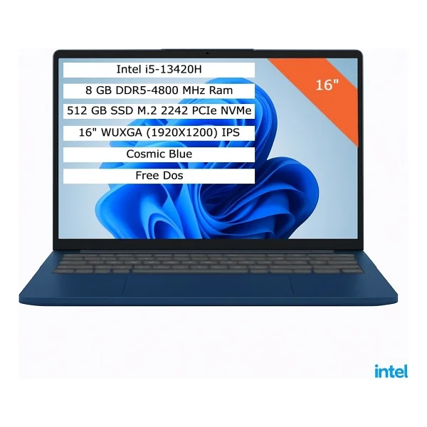 Lenovo Ideapad Slim 3 16ırh10 83k2001rtr İ5-13420h 8 GB 512 GB SSD UHD Graphics 16" Wuxga Notebook - Görsel 6