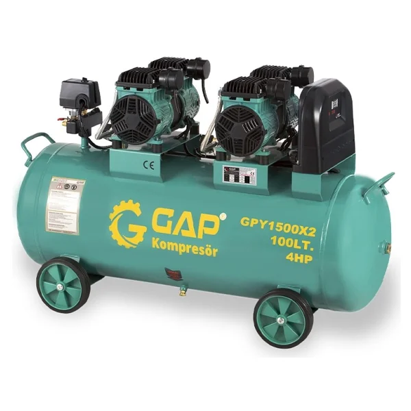 Gap Gpy1500x2-100 4 Hp 8 Bar 100 Lt Sessiz Yağsız Kompresör - Görsel 2