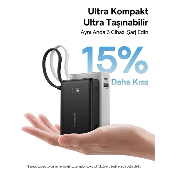 Baseus Picogo 45 W 10000 mAh Hızlı Şarj Powerbank - Görsel 5