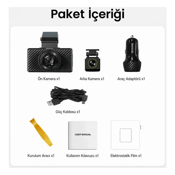 Botslab 360+ G500h Pro Ön Ve Arka Araç Kamerası Seti - Görsel 9