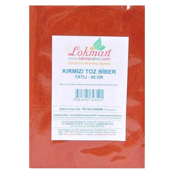 Kırmızı Toz Biber Tatlı Renk Biberi 50 Gr Paket - Görsel 2