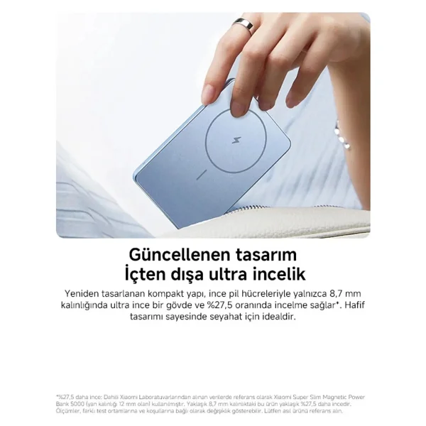 Xiaomi Super Slim Magnetic Wpb0507s 5000 mAh Hızlı Şarj Magsafe Powerbank - Görsel 5