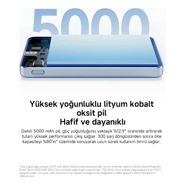 Xiaomi Super Slim Magnetic Wpb0507s 5000 mAh Hızlı Şarj Magsafe Powerbank - Görsel 7