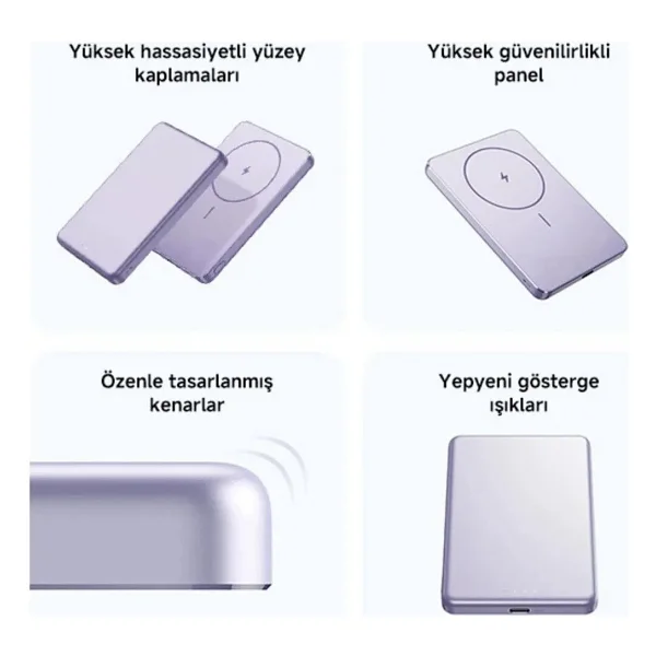 Xiaomi Super Slim Magnetic Wpb0507s 5000 mAh Hızlı Şarj Magsafe Powerbank - Görsel 9