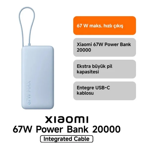 Xiaomi 67 W 20000 mAh Hızlı Şarj Powerbank - Görsel 4