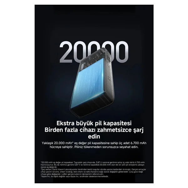Xiaomi 67 W 20000 mAh Hızlı Şarj Powerbank - Görsel 10