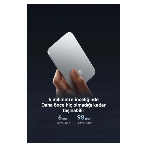Xiaomi Ultrathin Magnetic Siyah 5000 mAh 15 W Hızlı Şarj Powerbank - Görsel 3