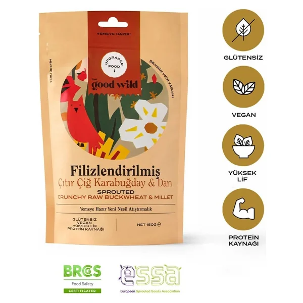 The Good Wild Filizlendirilmiş Çıtır Çiğ Karabuğday Ve Darı 150 Gr - Görsel 7