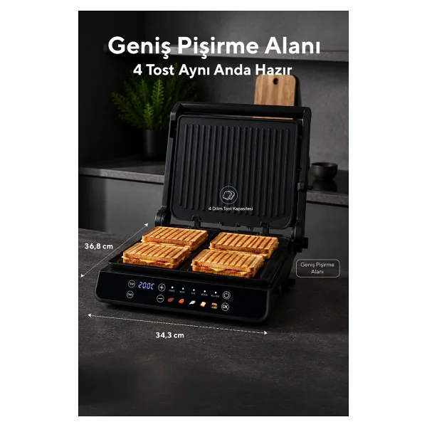 Kumtel Ttm-10 2000 W Izgara Ve Tost Makinesi - Görsel 4