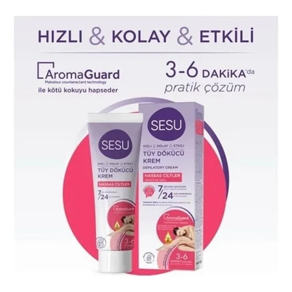 Sesu Tüy Dökücü Krem Hassas Ciltler 100 Ml - Görsel 4