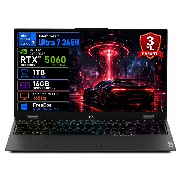 Lenovo Loq 15ıph11 83sl001atr Ultra 7 356h 16 GB 1 TB SSD Rtx5060 15.3" Wuxga Gaming Laptop - Görsel 2