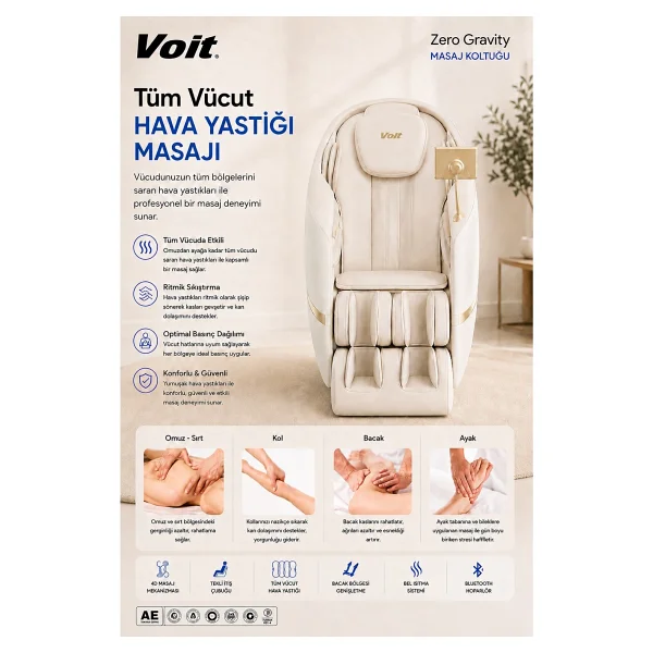 Voit Zero Gravity Beyaz Masaj Koltuğu - Görsel 3