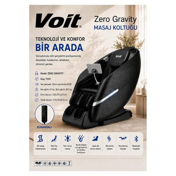 Voit Zero Gravity Beyaz Masaj Koltuğu - Görsel 8