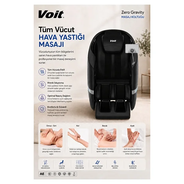 Voit Zero Gravity Siyah Masaj Koltuğu - Görsel 3