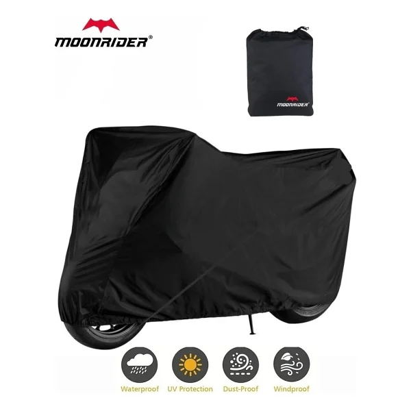 Moonrıder Su Geçirmez Premium Motosiklet Branda 450cc Altı Tüm Motorlar İçin Alttan Lastikli Taşıma Çantalı Motorsiklet Koruyucu Çadır - Görsel 5