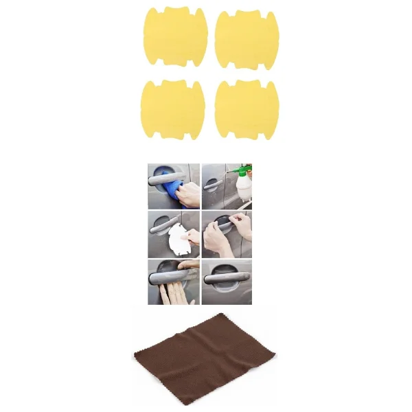 5li Set Araba Kapı Kolu Koruyucu Çizilme Önleyici Şeffaf Sticker Film Koruma Seti - Görsel 2