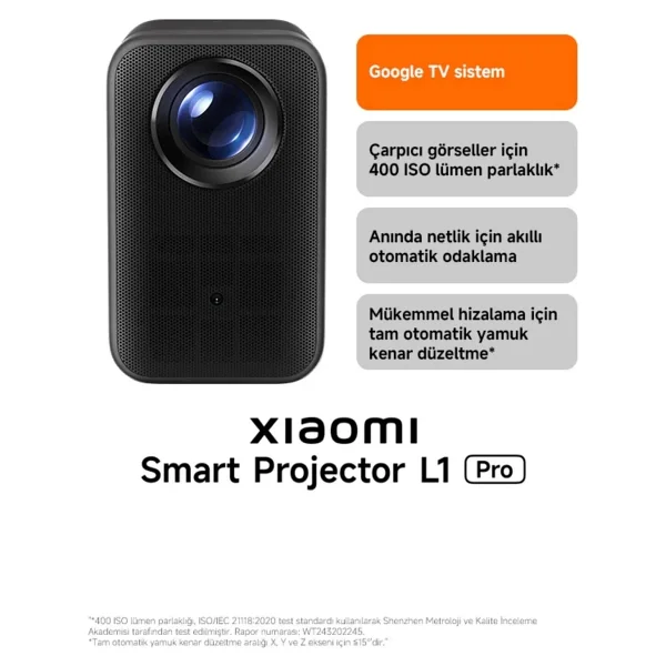 Xiaomi Smart L1 Pro 400 Lümen Full HD Wi-Fi Projeksiyon Cihazı - Görsel 2
