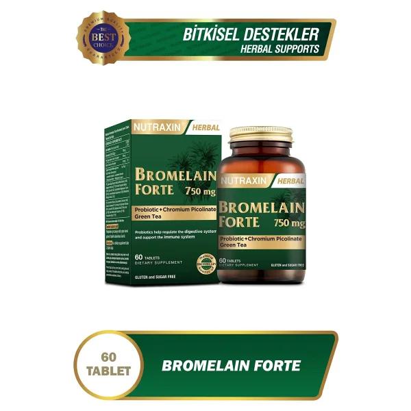 Nutraxin Bromelain Forte 60 Tablet - Görsel 2