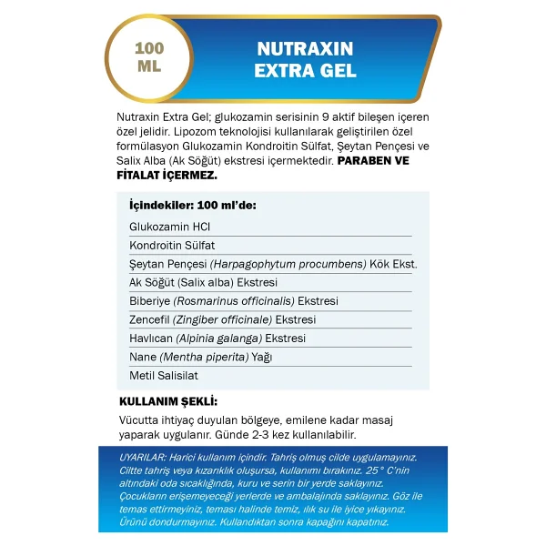 Nutraxin Extra Gel Masaj Kremi 100 Ml - Görsel 5
