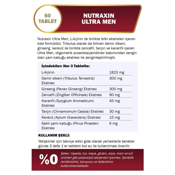 Nutraxin Ultra Men 60 Tablet - Görsel 10