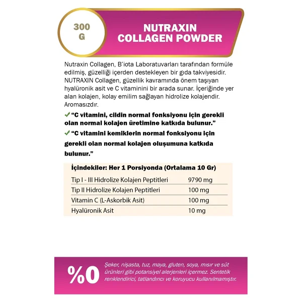 Nutraxin Collagen Gold Quality 300 Gr Toz - Görsel 5