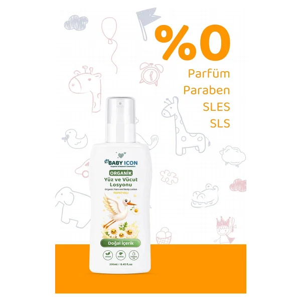 Baby Icon Doğal Vegan Papatyalı Bebek Yüz Ve Vücut Losyonu 200 Ml - Görsel 4