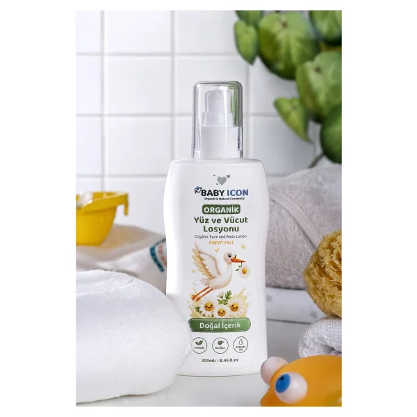 Baby Icon Doğal Vegan Papatyalı Bebek Yüz Ve Vücut Losyonu 200 Ml - Görsel 5