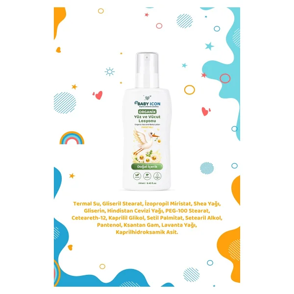 Baby Icon Doğal Vegan Papatyalı Bebek Yüz Ve Vücut Losyonu 200 Ml - Görsel 6