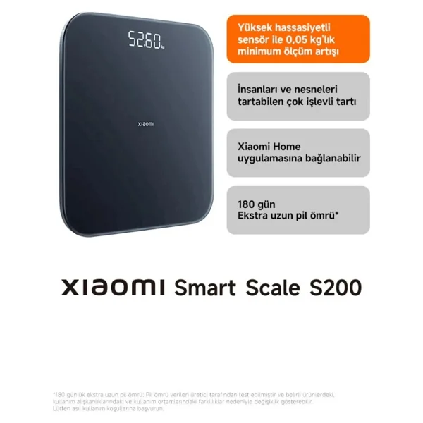 Xiaomi Smart Scale S200 Siyah Dijital Baskül - Görsel 10
