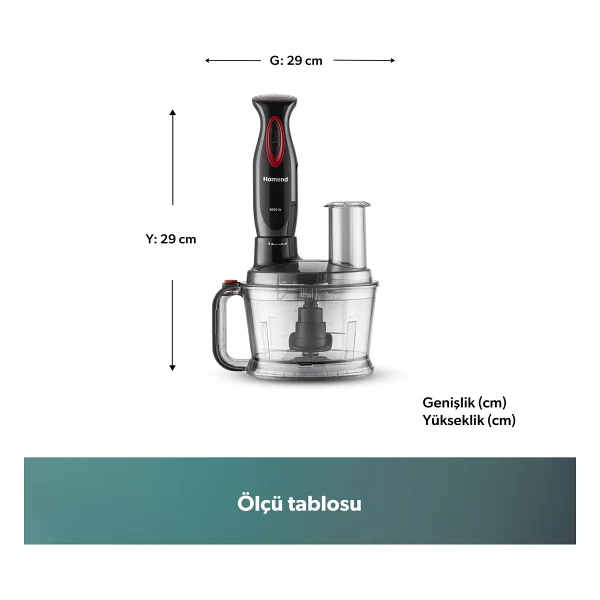 Homend Functionall 2851h 2000 W Kırmızı Mutfak Robotu - Görsel 2