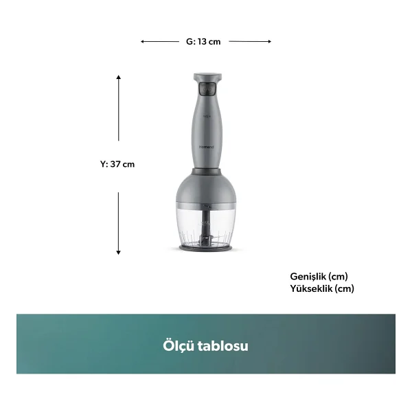 Homend Handmaid 1967h 1000 W Antrasit Blender Seti - Görsel 2