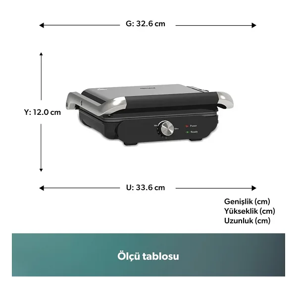 Homend Grilliant 1366h 2000 W Izgara Ve Tost Makinesi - Görsel 10