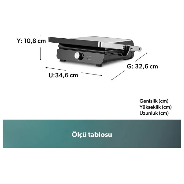 Homend Grilliant 1349h 2000 W Inox Tost Ve Izgara Makinesi - Görsel 8