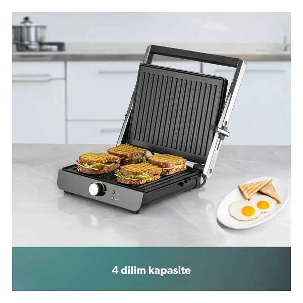 Homend Grilliant 1349h 2000 W Inox Tost Ve Izgara Makinesi - Görsel 9