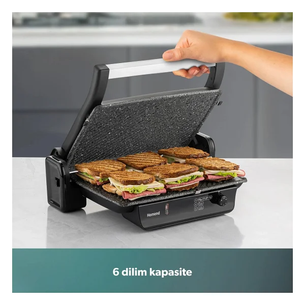 Homend Toastbuster 1334h Mat Siyah 1800 W Tost Makinesi - Görsel 3