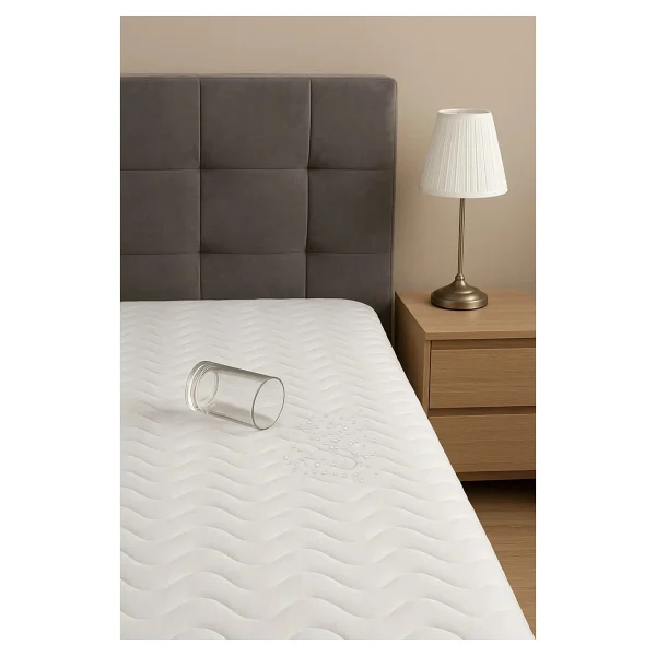 Suvay Kapitone Fittted 90x190 Tek Kişilik Sıvı Geçirmez Alez Beyaz Renkli Kapitoneli Yatak Koruyucu Çarşaf Alez - 90 X 190 Cm - Görsel 2