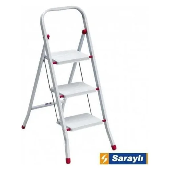 Saraylı Pratik Metal Merdiven Beyaz 3 Basamaklı - Belirtilmemiş - Görsel 2