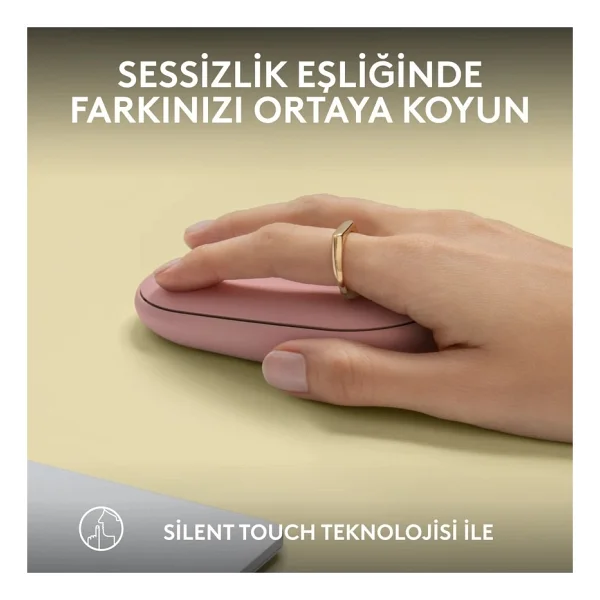 Logitech Pebble 2 M350s Sessiz Optik Kablosuz Mouse - Görsel 3