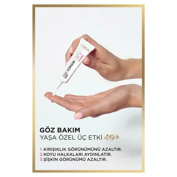 L'oreal Paris Yaş Uzmanı 40+ Kırışıklık Karşıtı Aydınlatıcı Göz Kremi 15 Ml - Görsel 3
