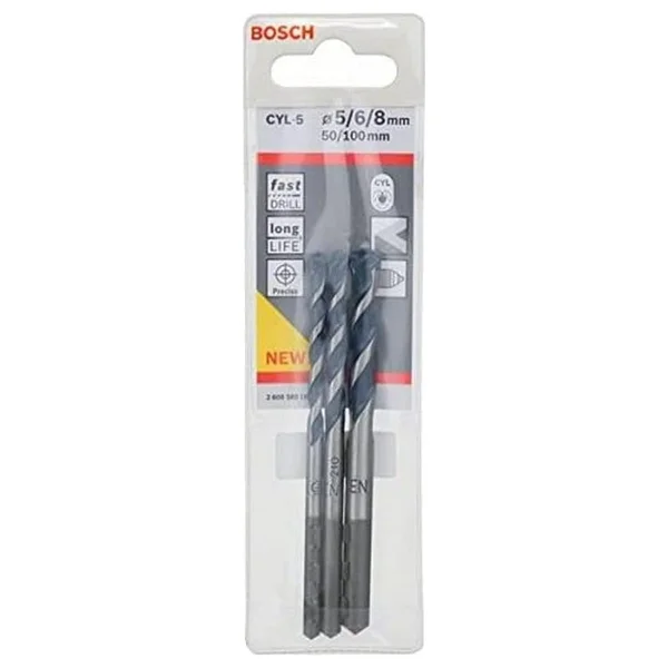 Bosch Professional Accessories Cyl/5 Serisi, Blue Granite Turbo Beton Matkap Ucu, 3'lü 5/6/8 Mm, Gri - Görsel 2